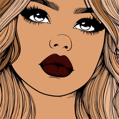 really realistic girl with lips