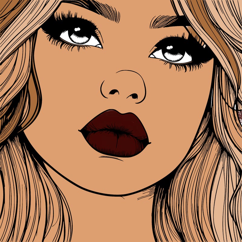 really realistic girl with lips