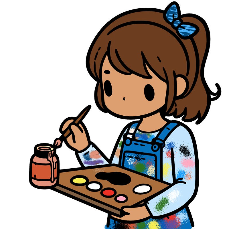 a girl who is painting