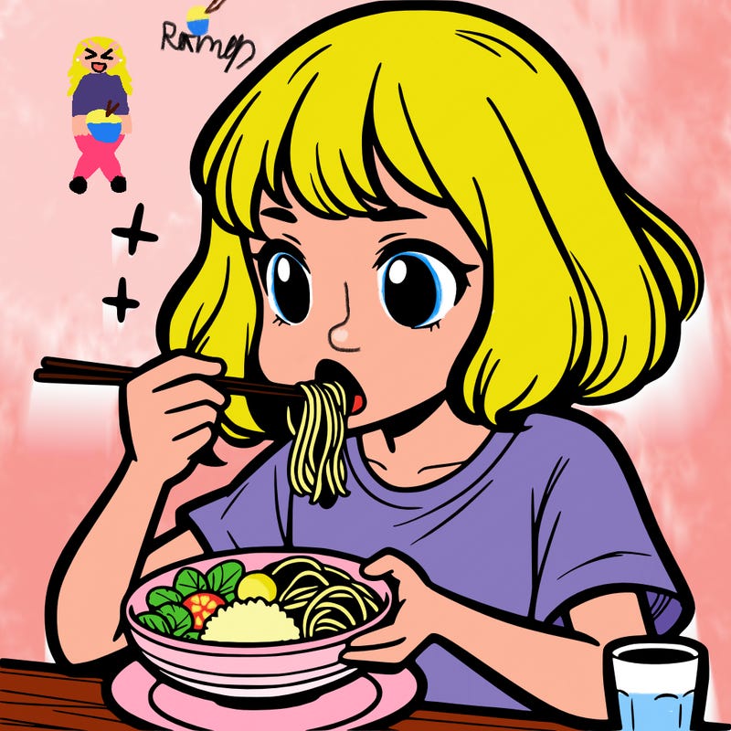 a girl eating food
