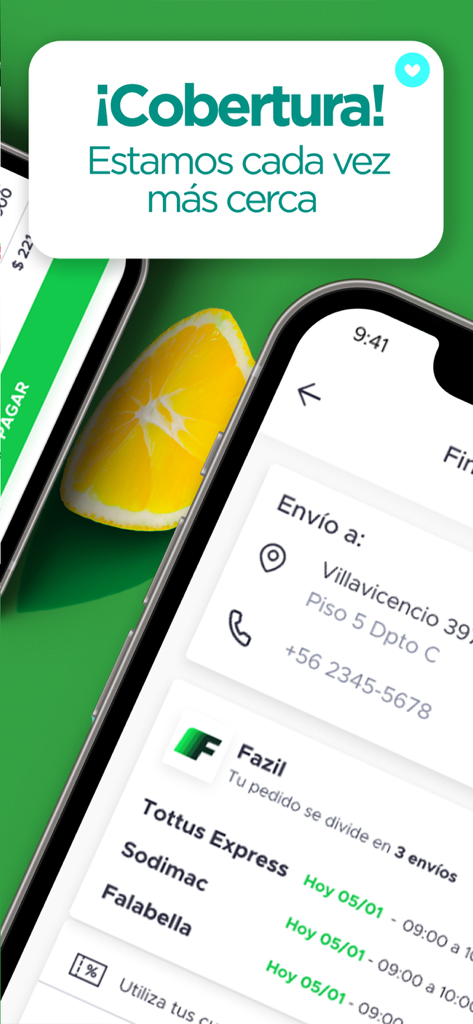 TOTTUS - Mobile screen of the Tottus app showing order status and delivery address