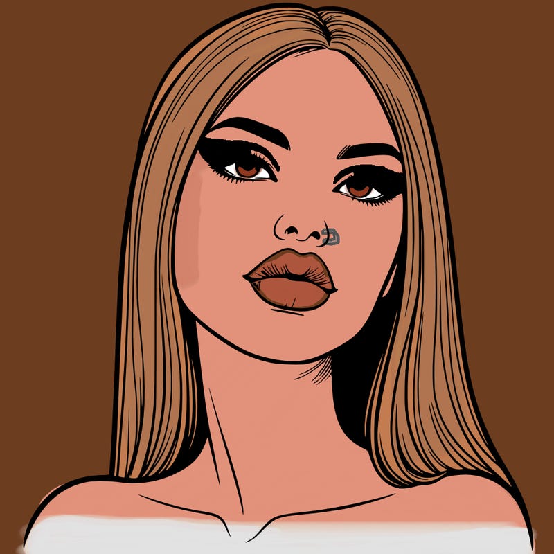 realistic woman with full lips