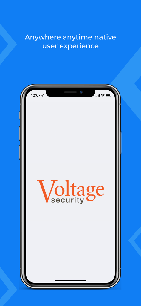 Voltage Mail app splash screen with Voltage Security logo