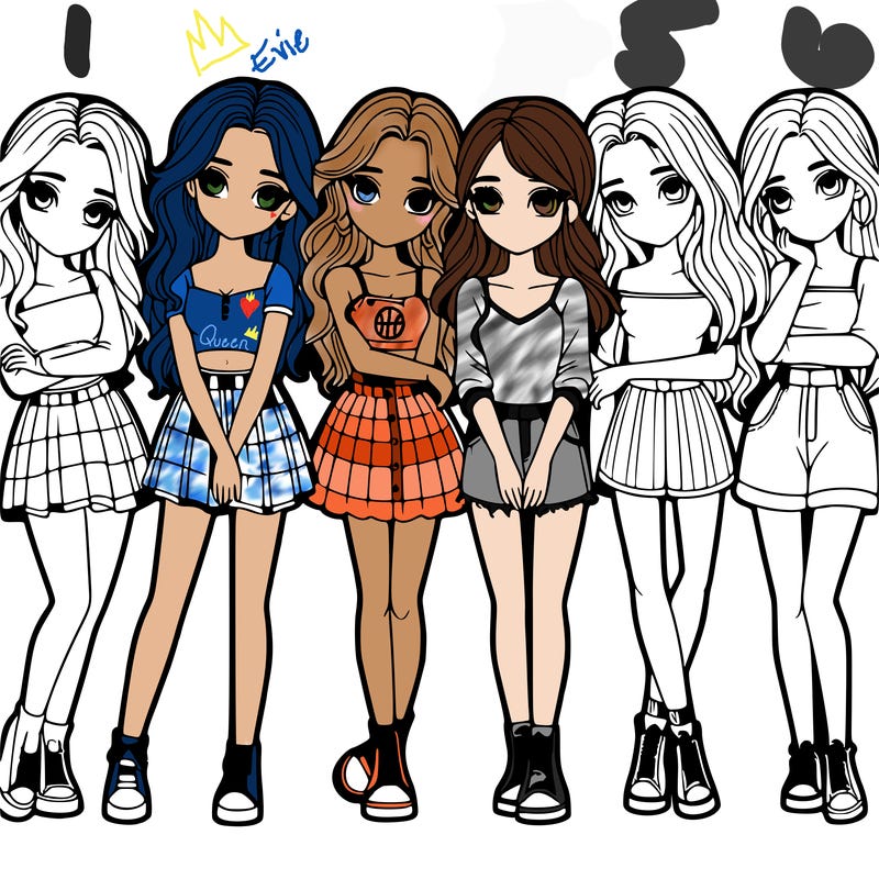 a group of girls realistic