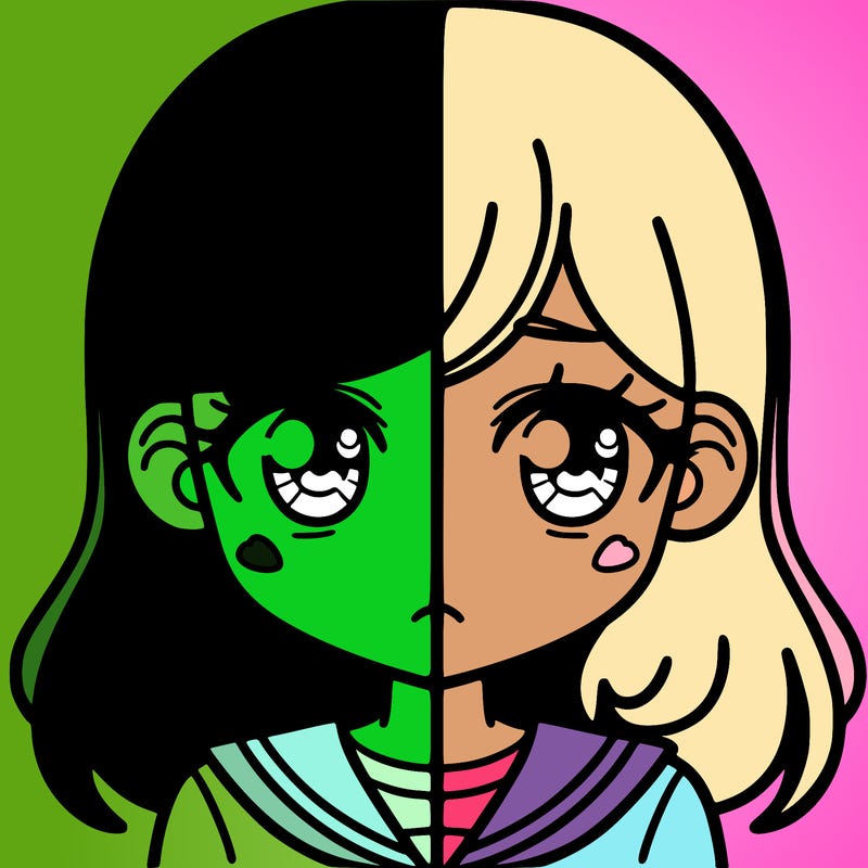 a split of a girl