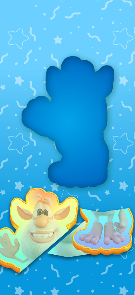Booba - Pop It - Booba character silhouette and puzzle pieces game screen