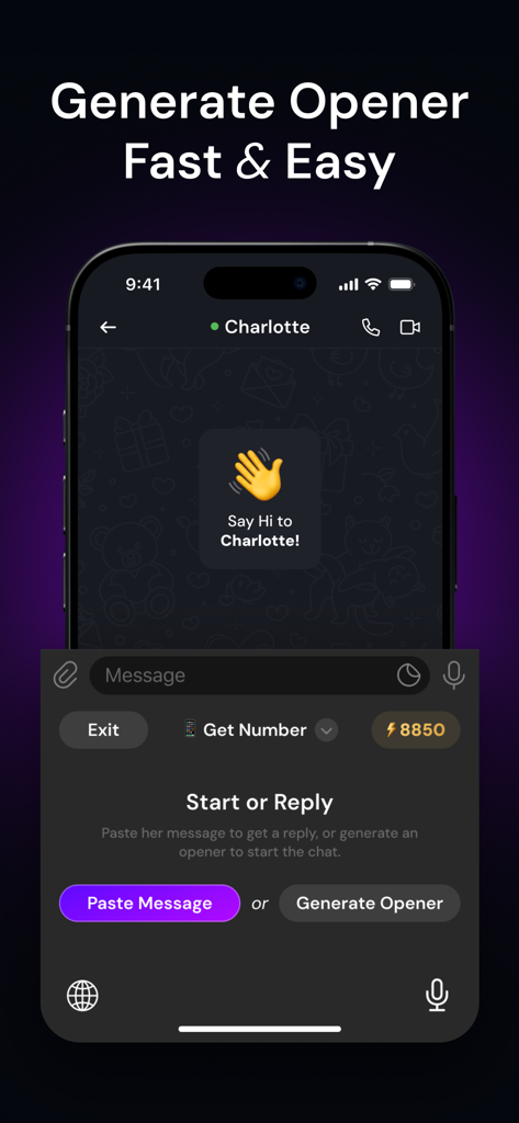 Flirtonic: AI Dating Assistant - Flirtonic AI keyboard interface for generating dating app openers and managing conversation goals