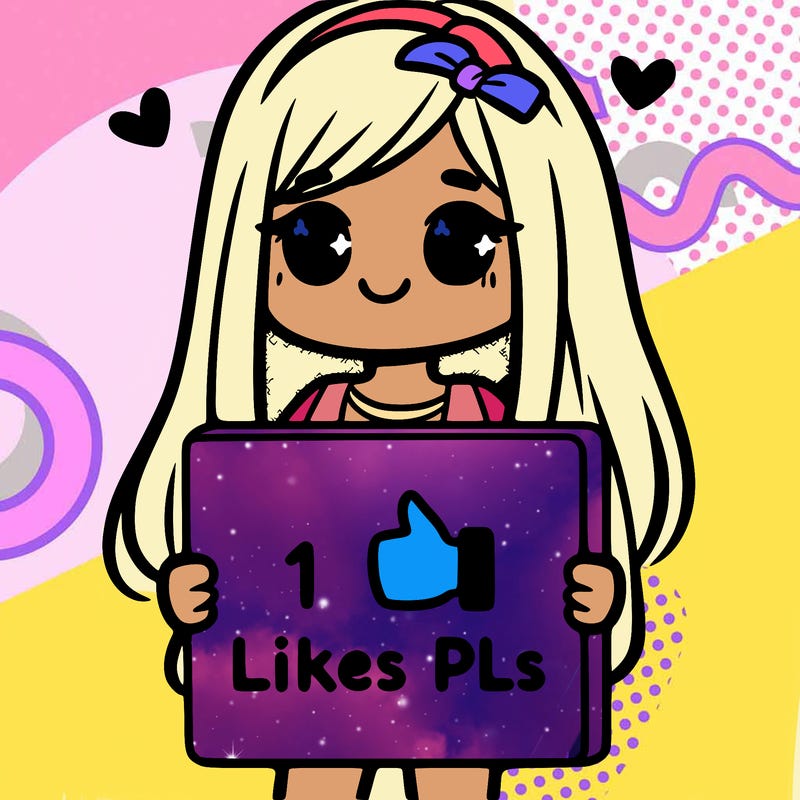 girl holding a sign saying 10 likes pls