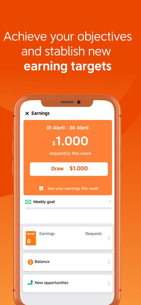 DiDi Driver app interface showing earnings dashboard and weekly targets