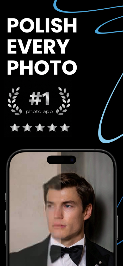 Pecra: Pro Camera Finish - A side-by-side comparison of a portrait photo before and after professional camera enhancement in the Pecra app