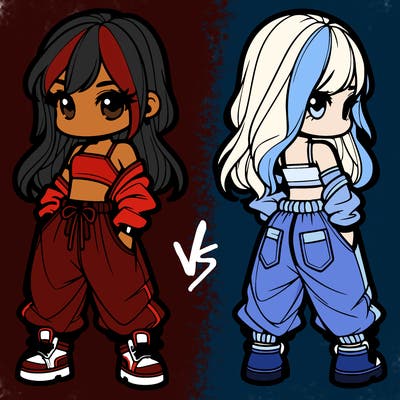 girl in crop top and baggy pants