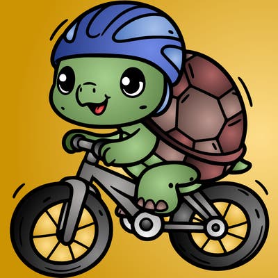 turtle on a bike