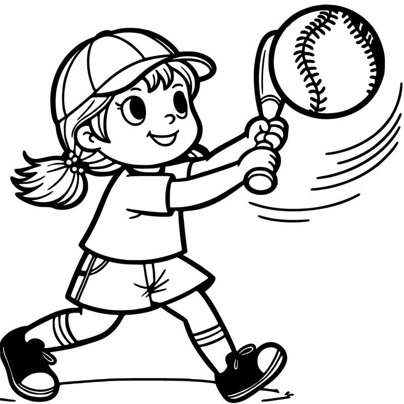 girl playing softball