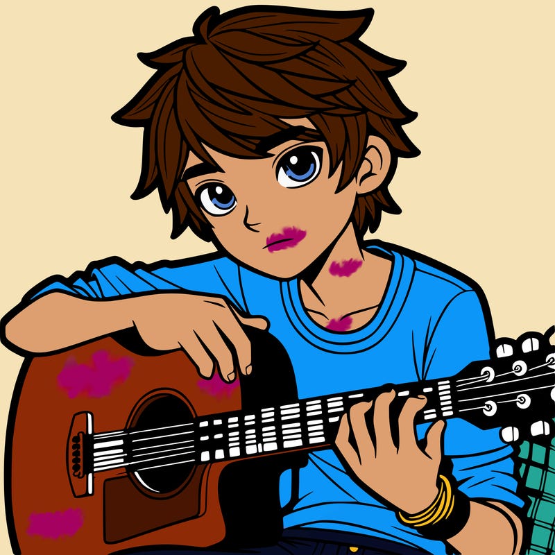 teenager with guitar