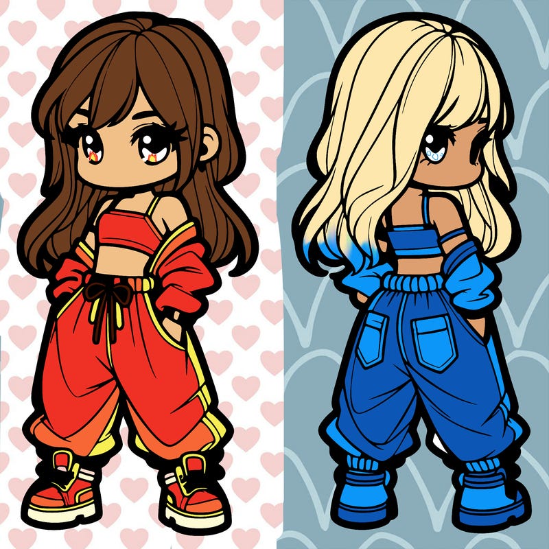 girl in crop top and baggy pants