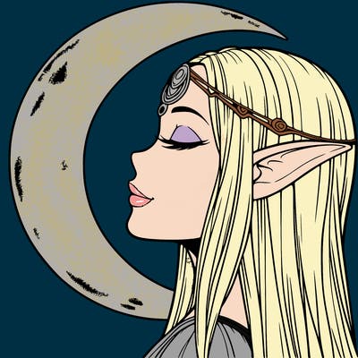 a realistic moon elf