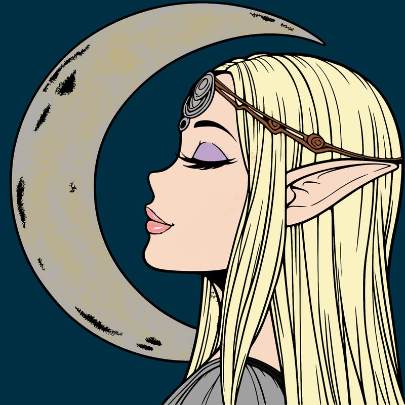 a realistic moon elf