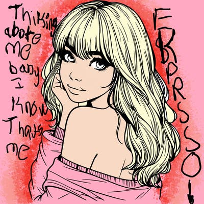 realistic girl with bangs looking over her shoulder