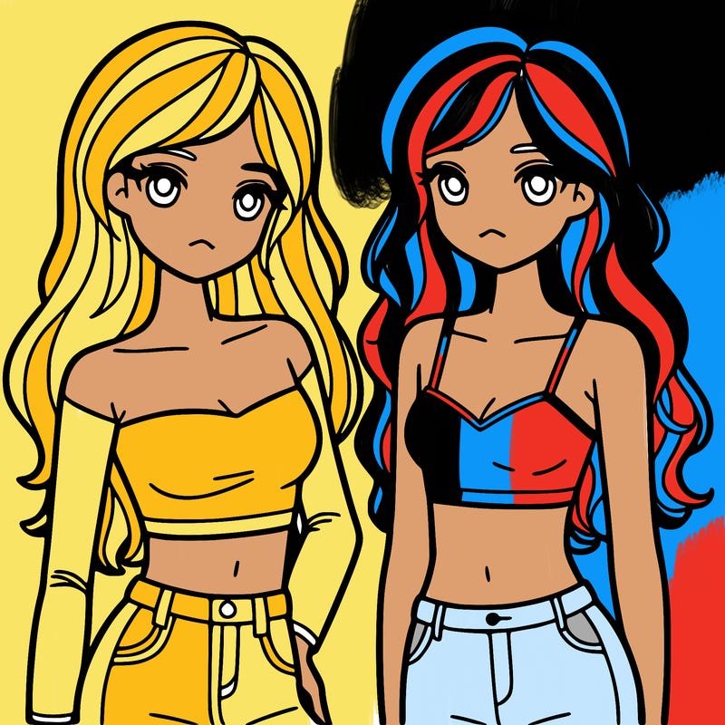 two girls in a crop top