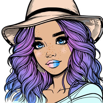 realistic girl with hat