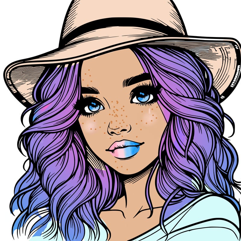 realistic girl with hat