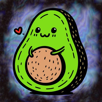an avocado hugging an avocado