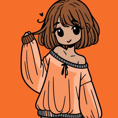 girl in baggy sweater hanging off her shoulder