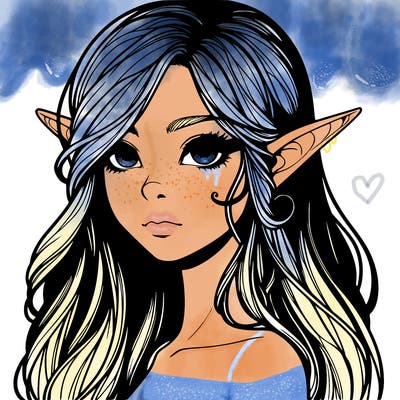 elf girl realistic dark fantasy