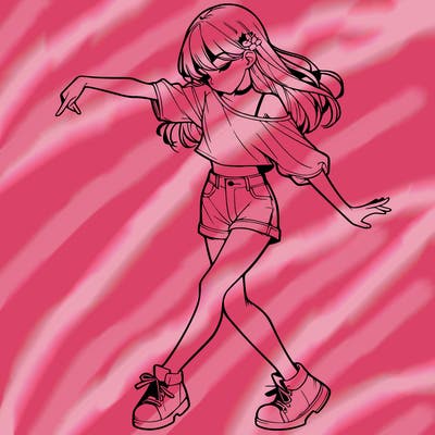 realistic girl danceing