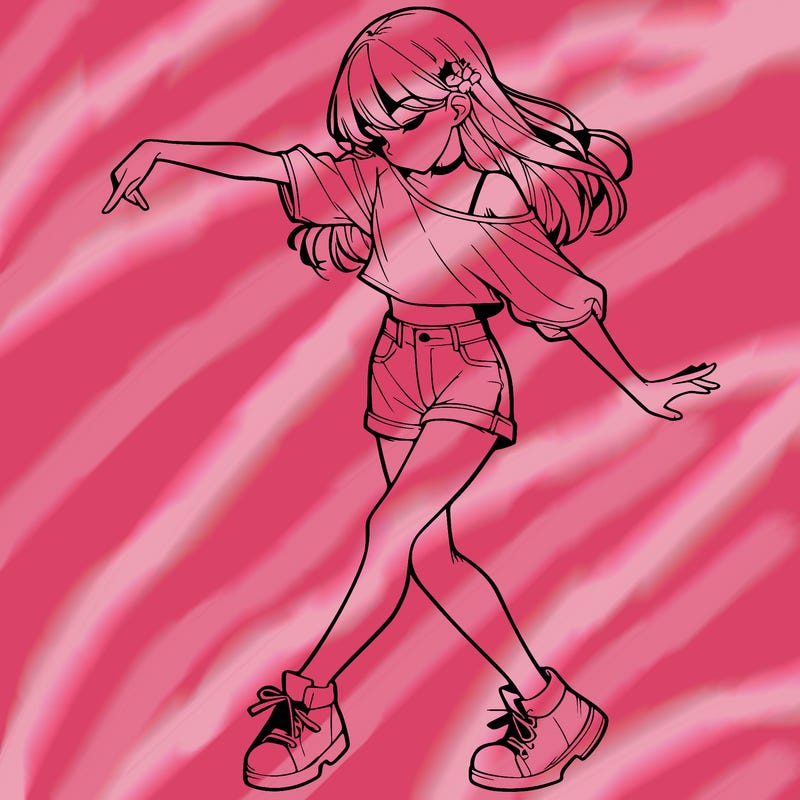 realistic girl danceing