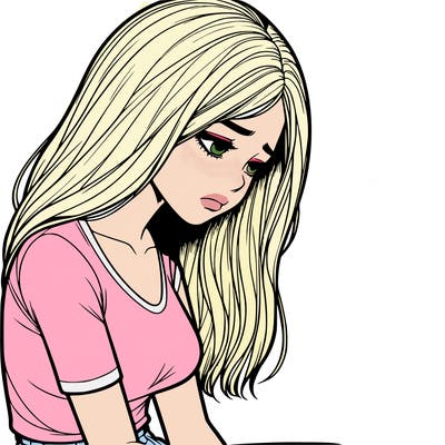 a realistic photo of a depressed girl
