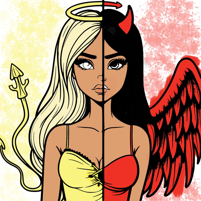 devil vs angel realistic girl