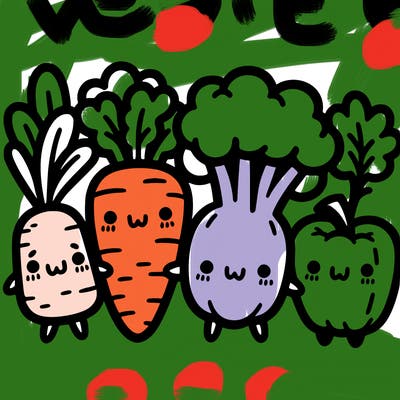 kawaii veggies
