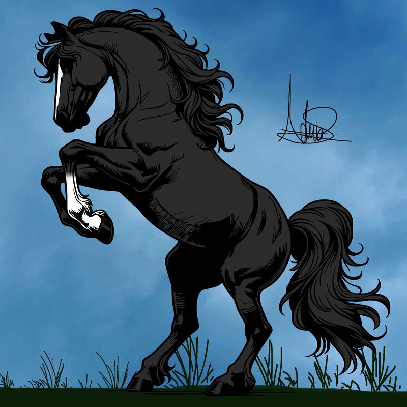 realistic horse rearing