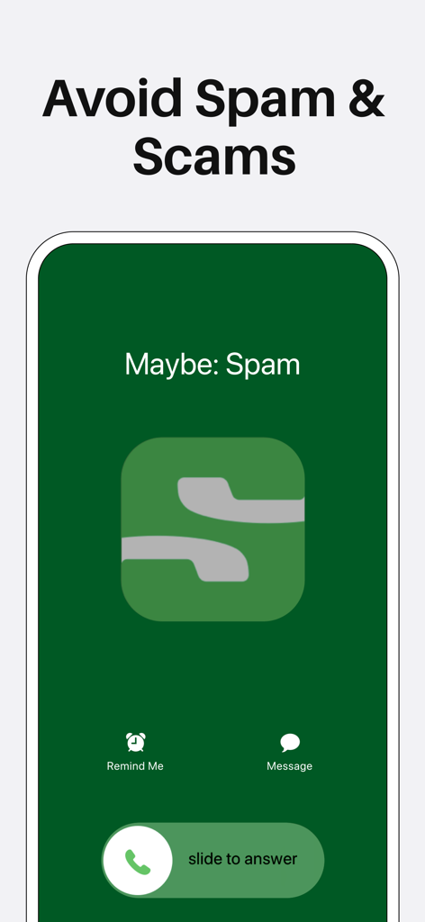 Sideline - Private 2nd Line - Sideline app interface showing spam call detection and caller ID for a second phone line