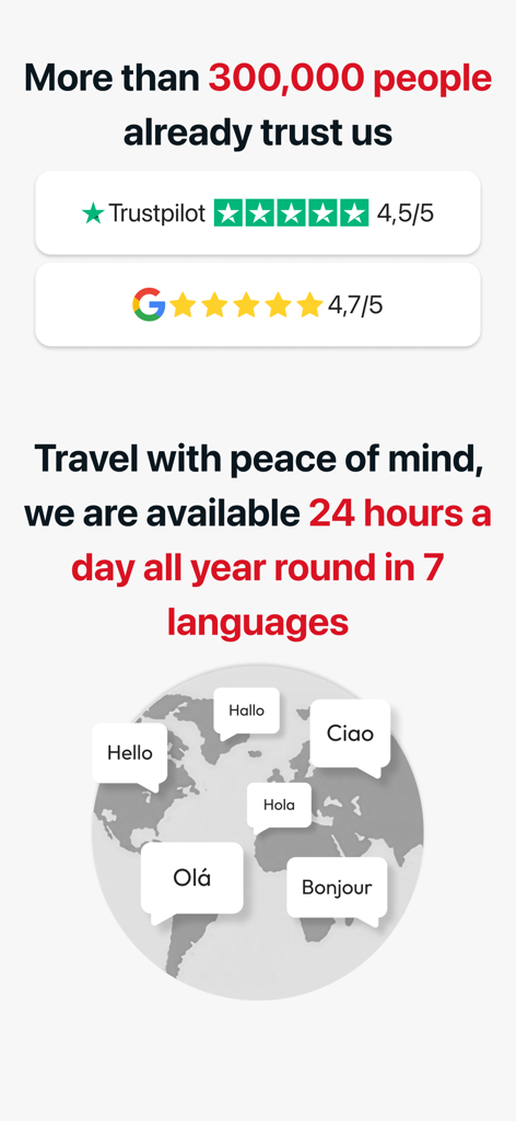 Amimir - Hotel Deal Searcher - Amimir app trust ratings from Trustpilot and Google with 24/7 multilingual customer support information