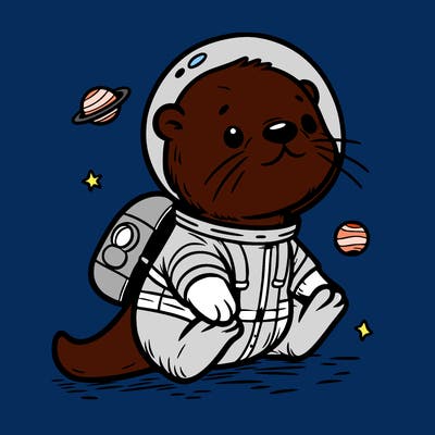 otter in a space suit