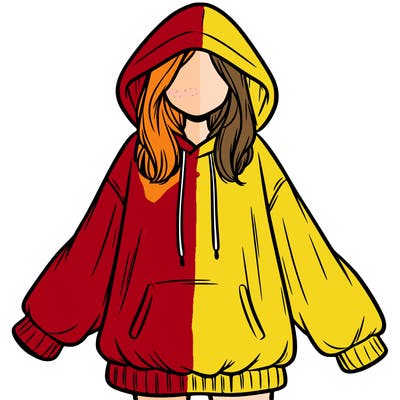 girl in oversized hoodie