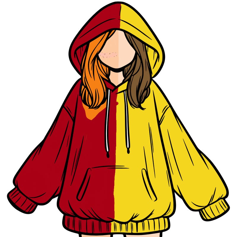 girl in oversized hoodie