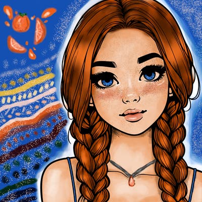 realistic girl with braids