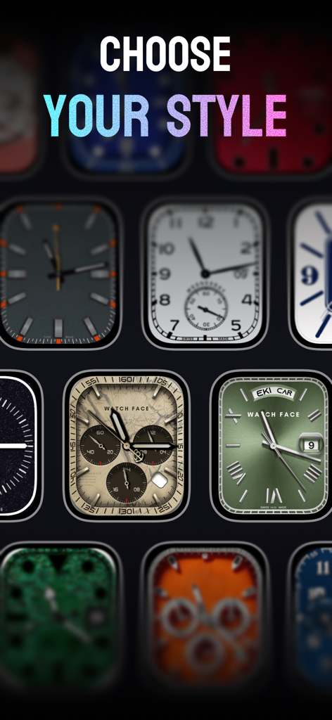 Prime Watch Faces Gallery - さまざまなアナログおよびデジタルデザインの高級およびカスタムApple Watchフェイスのギャラリー