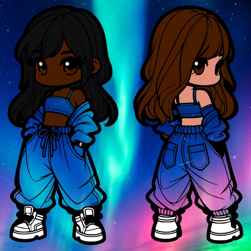 girl in crop top and baggy pants