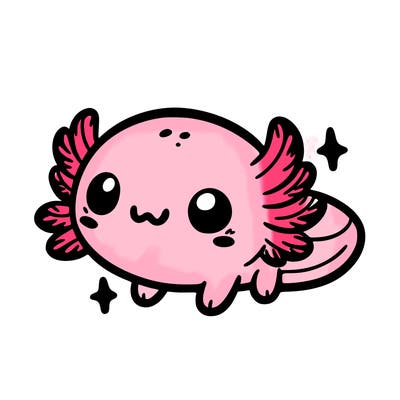 cute easy baby axolotl