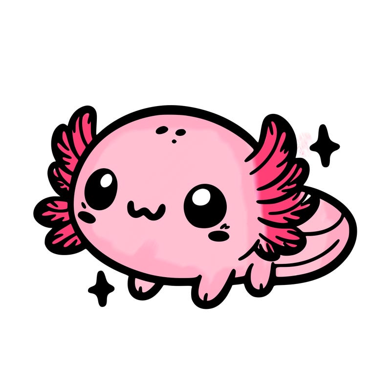 cute easy baby axolotl
