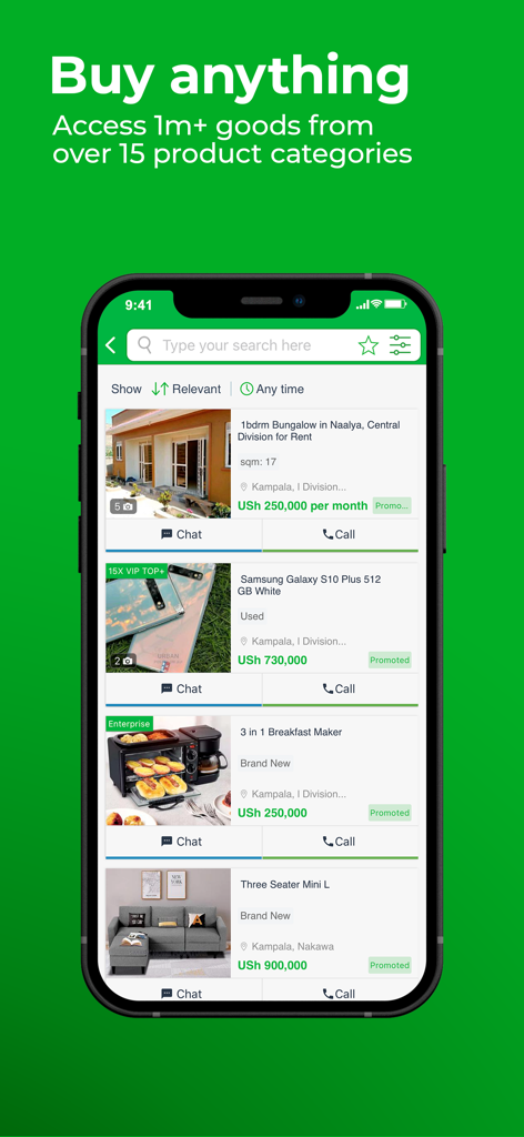 Jiji Uganda - Jiji Uganda mobile app interface showing various classified listings including real estate and electronics