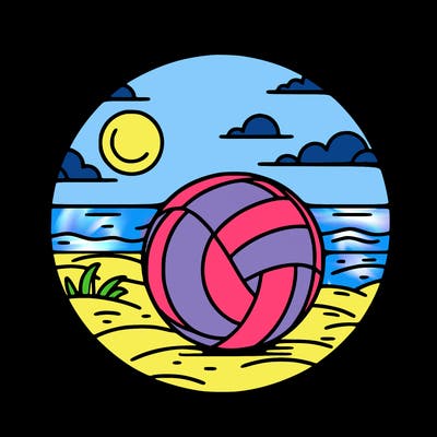 volleyball on a beach