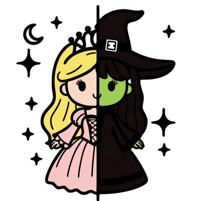 split princess and witch