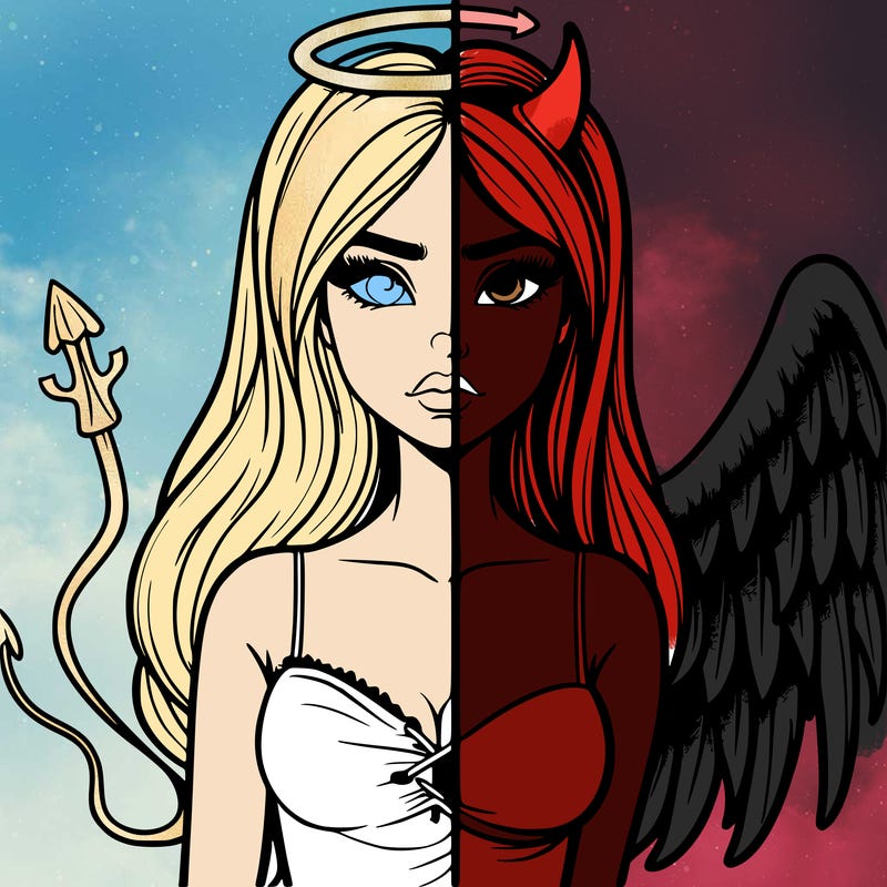 devil vs angel realistic girl