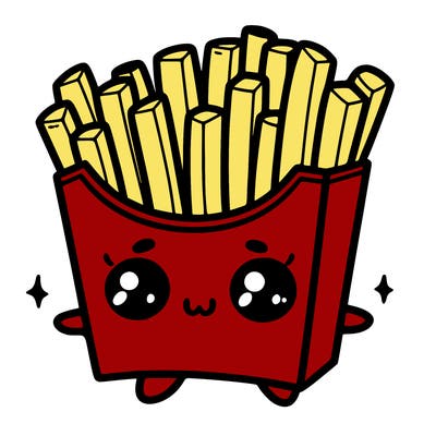 a cute. french fries