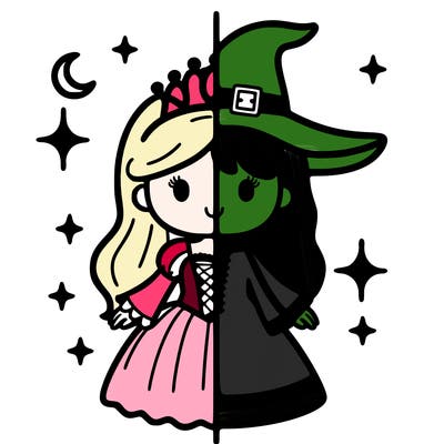 split princess and witch